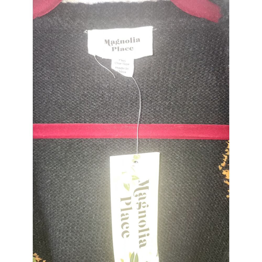 Unique Vintage Sweater Magnolia Place Black One size comfy cozy festive Pumpkin - Picture 3 of 12